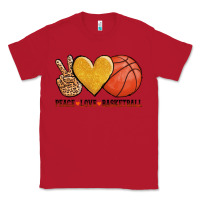 Red peace love basketball Classic Tee - AdoDesignShop