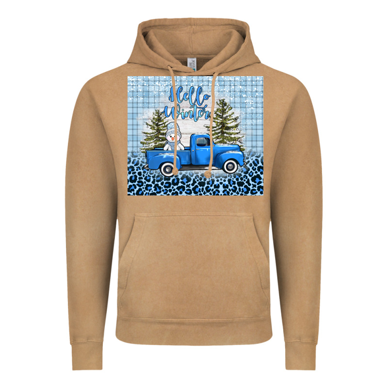 Hello Winter Snowman Truck Vintage Hoodie by AdoDesignShop | Teevron