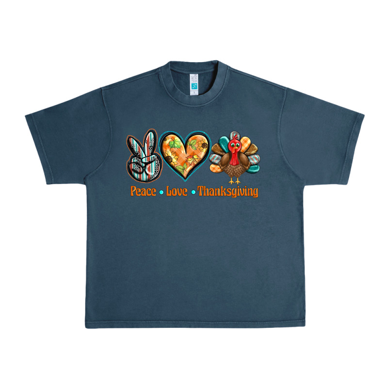 Peace Love Thanksgiving Urban Heavy Tee by BarkalooDesign | Teevron