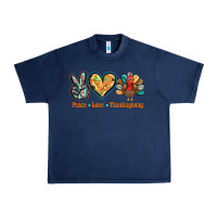 Navy peace love thanksgiving Urban Heavy Tee - BarkalooDesign