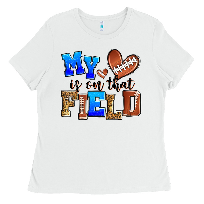 My Heart Is On That Field American Football Ladies Tee by Zillion Design Studio | Teevron