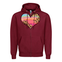 Burgundy valentine s day colorful heart Zipper Hoodie - LillyAllenDesigns