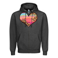Charcoal Heather valentine s day colorful heart Zipper Hoodie - LillyAllenDesigns