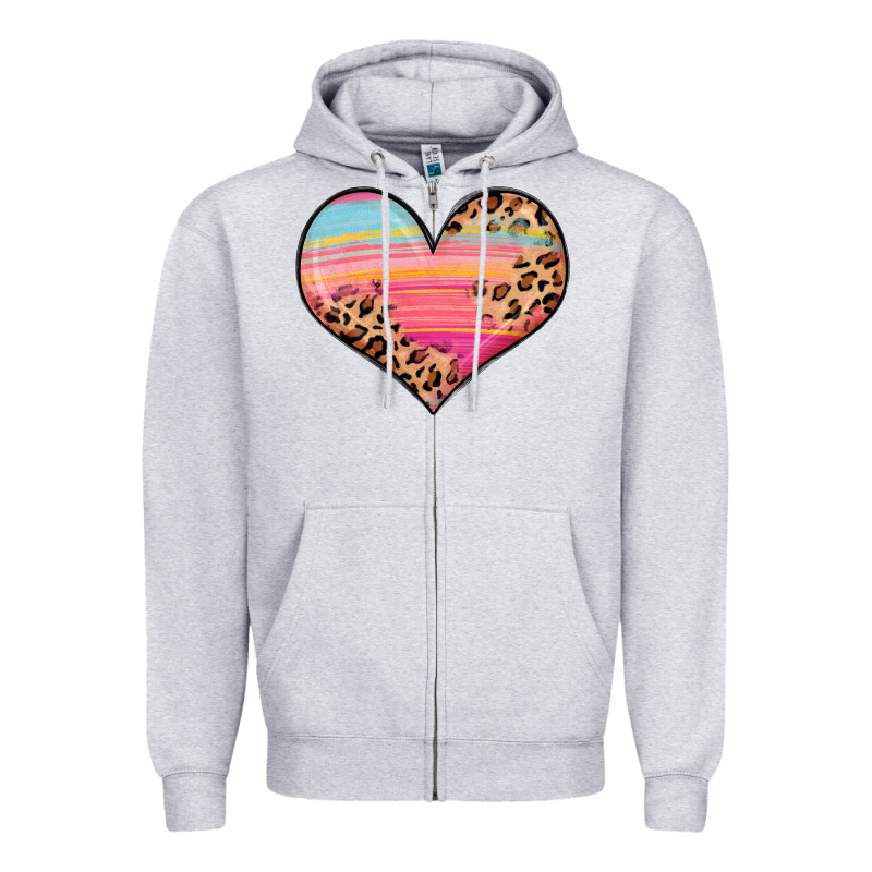 Valentine S Day Colorful Heart Zipper Hoodie by LillyAllenDesigns | Teevron
