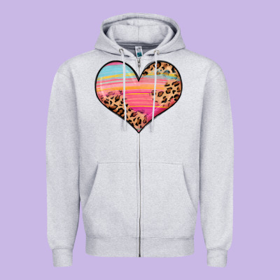 Valentine S Day Colorful Heart Zipper Hoodie Designed By Lillyallendesigns