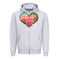 Heather Grey valentine s day colorful heart Zipper Hoodie - LillyAllenDesigns