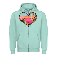 Seafoam valentine s day colorful heart Zipper Hoodie - LillyAllenDesigns
