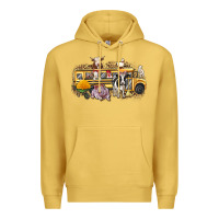 Antique Gold farm animals school bus Premium Hoodie - texasbilliewilder