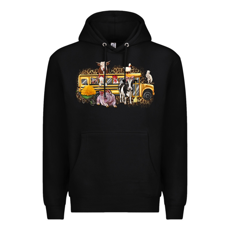 Farm Animals School Bus Premium Hoodie by texasbilliewilder | Teevron