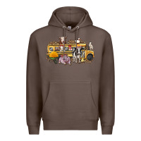 Coffee farm animals school bus Premium Hoodie - texasbilliewilder