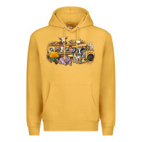 Mustard farm animals school bus Premium Hoodie - texasbilliewilder