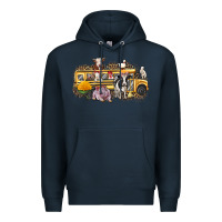 Navy farm animals school bus Premium Hoodie - texasbilliewilder