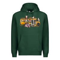 Sports Green farm animals school bus Premium Hoodie - texasbilliewilder