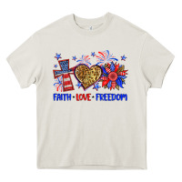 Cream faith love freedom Heavy Core Tee - Neo Western