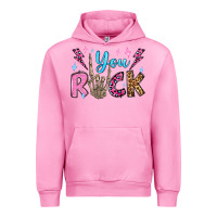 Fuchsia Pink you rock valentine's day olivia Urban Hoodie - OliviaCreatesArt