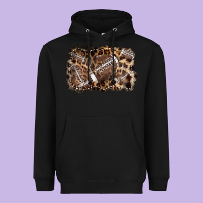 Football Background Leopard Heavyweight Hoodie Designed By Nancycooperartshop