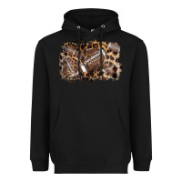 Black Football background leopard Heavyweight Hoodie - NancyCooperArtShop