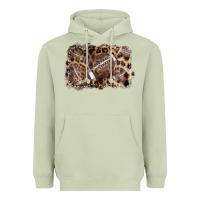 Matcha Football background leopard Heavyweight Hoodie - NancyCooperArtShop