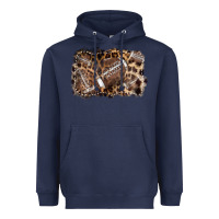 Navy Football background leopard Heavyweight Hoodie - NancyCooperArtShop