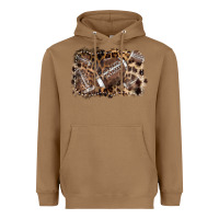 Toasted Coconut Football background leopard Heavyweight Hoodie - NancyCooperArtShop