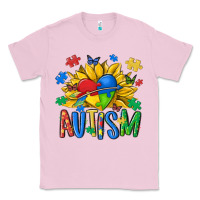 Bubblegum Pink austism sunflower Classic Tee - MaliasSmallBusiness