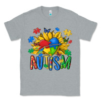 Heather Grey austism sunflower Classic Tee - MaliasSmallBusiness
