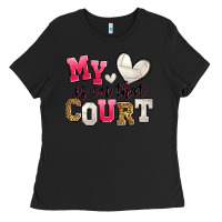 Black my heart is on that court volleyball Ladies Tee - Zillion Design Studio