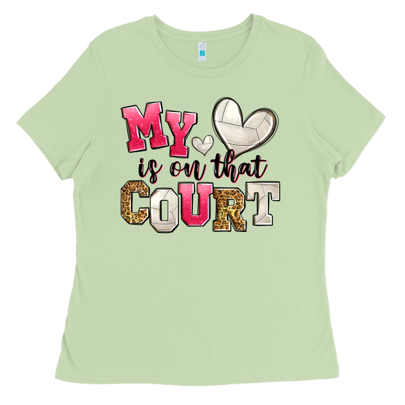 My Heart Is On That Court Volleyball Ladies Tee by Zillion Design Studio | Teevron