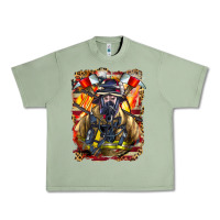 Oil Green firefighter axe and ladder Urban Heavy Tee - LillyAllenDesigns