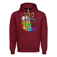 Burgundy 100 days of cray cray Zipper Hoodie - LillyAllenDesigns