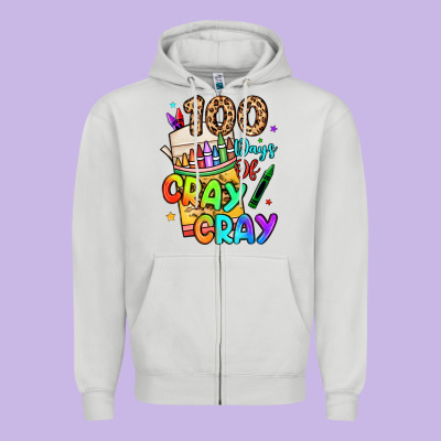 100 Days Of Cray Cray Zipper Hoodie Designed By Lillyallendesigns