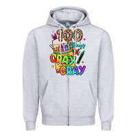 Heather Grey 100 days of cray cray Zipper Hoodie - LillyAllenDesigns