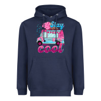 Navy Stay cool with ice cream van summer Heavyweight Hoodie - NancyCooperArtShop