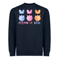 Navy peepin it real easter glitter Heavyweight Sweatshirt - MaliasSmallBusiness
