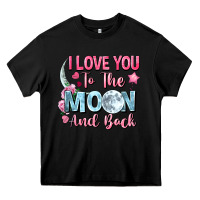 Black i love you to the moon and back Heavy Core Tee - FaDigitalArtStudio