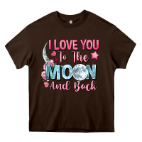 Chocolate Brown i love you to the moon and back Heavy Core Tee - FaDigitalArtStudio