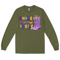 Army Green shake your bootie mardi gras Long Sleeve Tee - MaliasSmallBusiness
