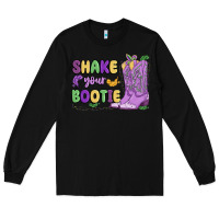 Black shake your bootie mardi gras Long Sleeve Tee - MaliasSmallBusiness