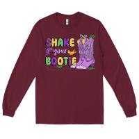 Burgundy shake your bootie mardi gras Long Sleeve Tee - MaliasSmallBusiness