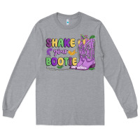 Heather Grey shake your bootie mardi gras Long Sleeve Tee - MaliasSmallBusiness