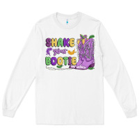 White shake your bootie mardi gras Long Sleeve Tee - MaliasSmallBusiness