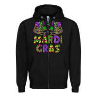 Black mardi gras Zipper Hoodie - LillyAllenDesigns