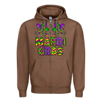 Chestnut mardi gras Zipper Hoodie - LillyAllenDesigns