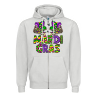 Dove Grey mardi gras Zipper Hoodie - LillyAllenDesigns