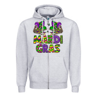 Heather Grey mardi gras Zipper Hoodie - LillyAllenDesigns