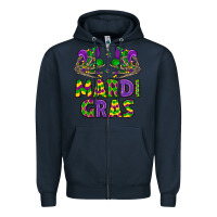 Navy mardi gras Zipper Hoodie - LillyAllenDesigns