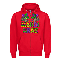 Red mardi gras Zipper Hoodie - LillyAllenDesigns