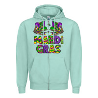 Seafoam mardi gras Zipper Hoodie - LillyAllenDesigns