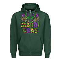 Sports Green mardi gras Zipper Hoodie - LillyAllenDesigns