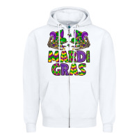 White mardi gras Zipper Hoodie - LillyAllenDesigns